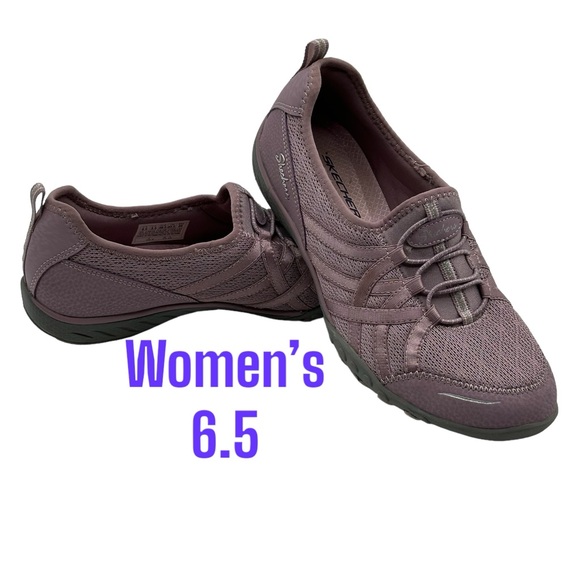 Skechers 6.5 Breathe Easy Shoe Sneakers Active Casual Easy Slip On Fit Stretch - Picture 2 of 10